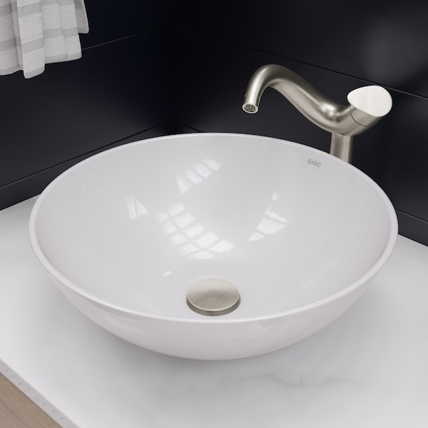 Eago EAGO BA351 18" ROUND CERAMIC ABOVE MOUNT BATHROOM BASIN VESSEL SINK BA351 - main